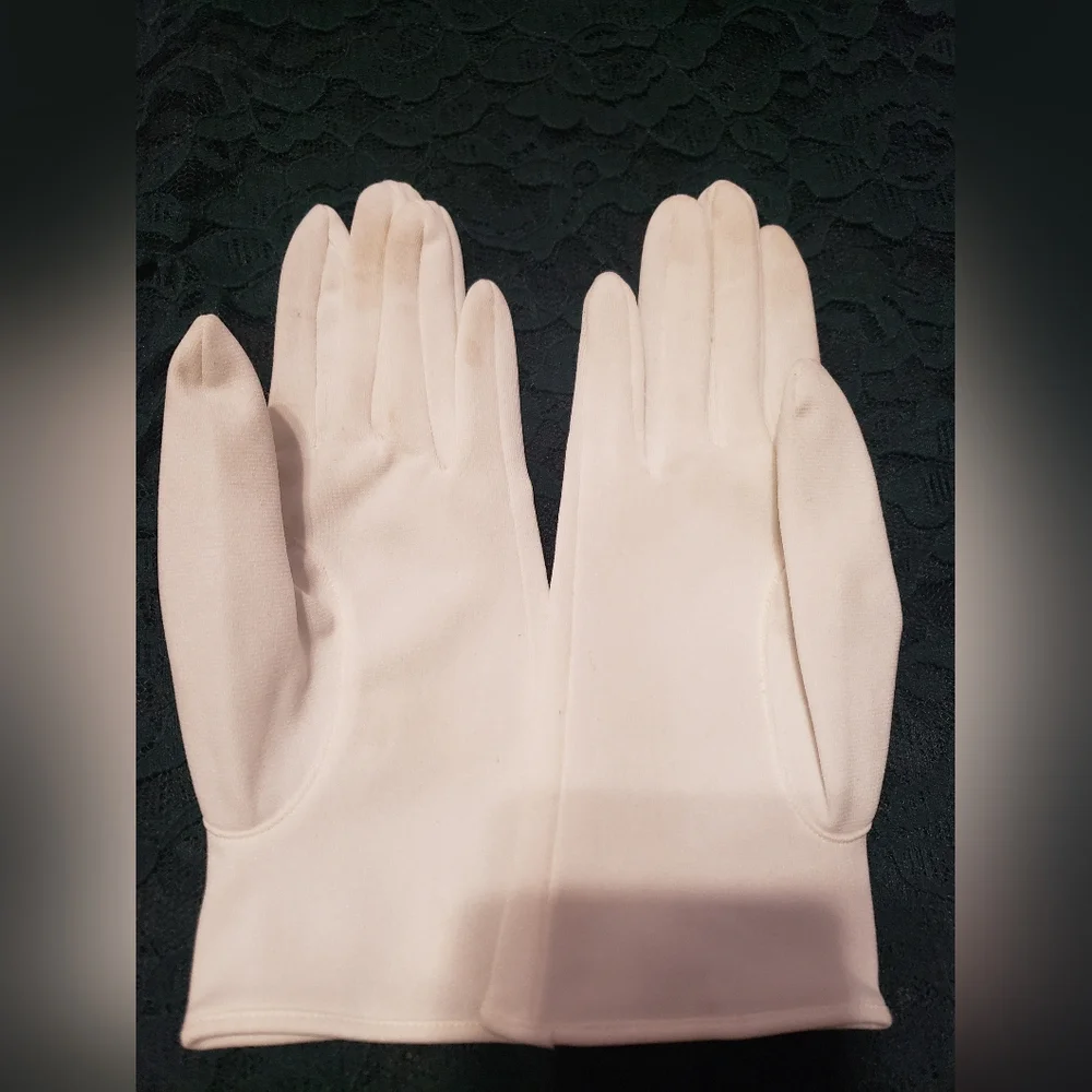 💃🏼🪩🕺White Formal White Wrist Gloves